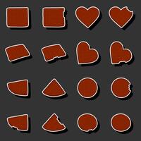 Illustration on theme big kit different types biscuit waffle with cell, dessert cookie vector