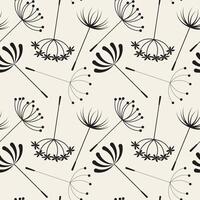 Abstract Dandelions seamless patterns vector