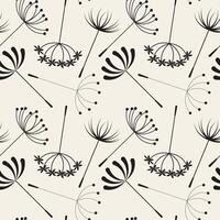 Abstract Dandelions seamless patterns vector