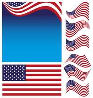 American Flag Set vector