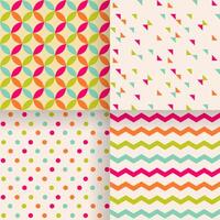 Set of abstract retro geometric seamless patterns vector