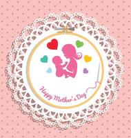 Embroidery hoop with Needlework for mothers day vector