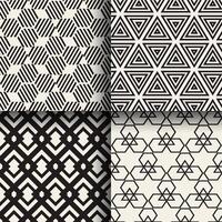 Set of abstract geometric seamless patterns vector