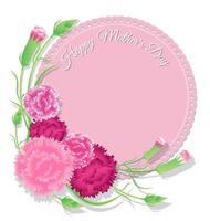 Carnation with pink paper background for Mothers Day card vector