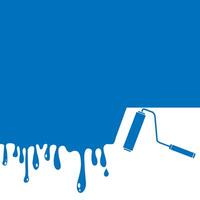 Paint roller blue background vector