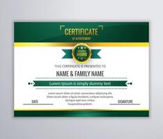 Certificate of Appreciation template, Certificate of achievement, awards diploma, gold certificate of appreciation border template with luxury badge and modern line and shapes. vector