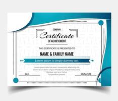 Certificate of Appreciation template, Certificate of achievement, awards diploma, gold certificate of appreciation border template with luxury badge and modern line and shapes. vector