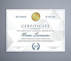 Black and gold certificate of appreciation border template with luxury badge and modern line and shapes. For award, business, and education needs. Diploma template vector