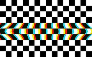 Psychedelic checkered background with glitch effect. Graphic element for fabric, textile, clothing, wrapping paper, wallpaper, poster. Graphic element. vector