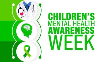 May is Childrens Mental Health Awareness Week background template. Holiday concept. use to background, banner, placard, card, and poster design template with text inscription vector