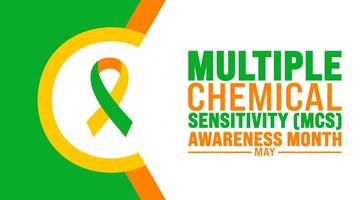 May is Multiple Chemical Sensitivity MCS Awareness Month background template. Holiday concept. use to background, banner, placard, card, and poster design template with text inscription vector