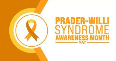 May is Prader Willi Syndrome Awareness Month background template. Holiday concept. use to background, banner, placard, card, and poster design template with text inscription and standard color. vector