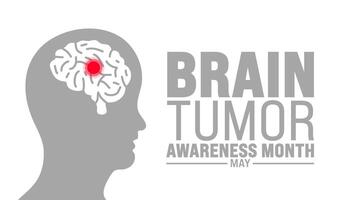 May is Brain Tumor Awareness Month background template. Holiday concept. use to background, banner, placard, card, and poster design template with text inscription and standard color. vector