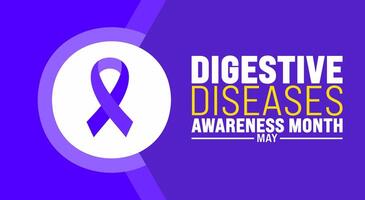 May is National Digestive Diseases Awareness Month background template. Holiday concept. use to background, banner, placard, card, and poster design template with text inscription and standard color. vector