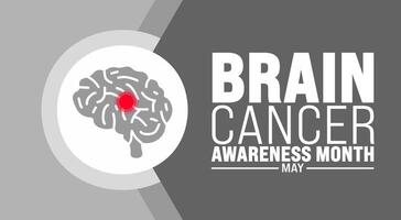 May is Brain Cancer Awareness Month background template. Holiday concept. use to background, banner, placard, card, and poster design template with text inscription and standard color. vector