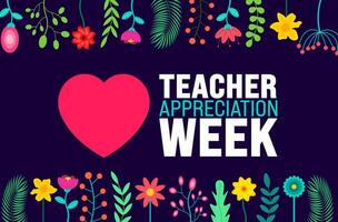 May is Teacher Appreciation Week background template. Holiday concept. use to background, banner, placard, card, and poster design template with text inscription and standard color. vector