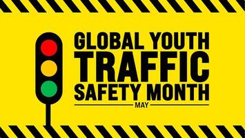 May is Global Youth Traffic Safety Month background template. Holiday concept. use to background, banner, placard, card, and poster design template with text inscription and standard color. vector