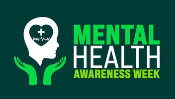 May is Mental Health Awareness Week background template. Holiday concept. use to background, banner, placard, card, and poster design template with text inscription and standard color. vector
