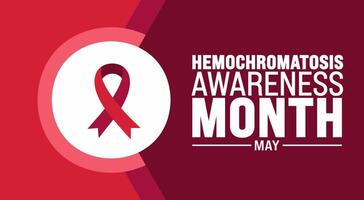 May is Hemochromatosis Awareness Month background template. Holiday concept. use to background, banner, placard, card, and poster design template with text inscription and standard color. vector