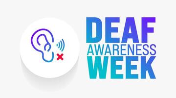 May is Deaf Awareness Week background template. Holiday concept. use to background, banner, placard, card, and poster design template with text inscription and standard color. vector