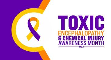 May is National Toxic Encephalopathy and Chemical Injury Awareness Month background template. Holiday concept. use to background, banner, placard, card, and poster design template. vector