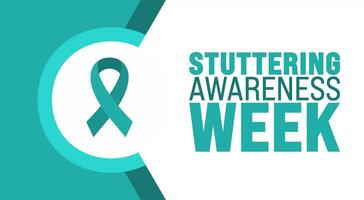 May is National Stuttering Awareness Week background template. Holiday concept. use to background, banner, placard, card, and poster design template with text inscription and standard color. vector