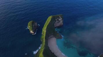 tropical ilha zangão . aéreo do Nusa penida, Indonésia ilha bali. video