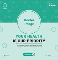 Medical healthcare and doctors web banner template. vector