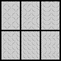 a set of six black and white abstract patterns vector
