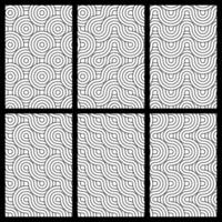 a set of six black and white abstract patterns vector