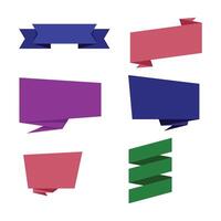 un colección de cintas de varios colores y formas vector