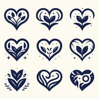 Hand drawn hearts. Design elements vector