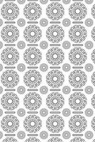 Black and white Floral shapes seamless pattern. illustration vector