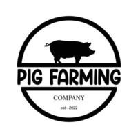 pig logo for food company silhouette vector