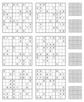 Sudoku game set with answers. vector