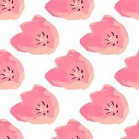 Seamless pattern of pink tulip buds. . vector