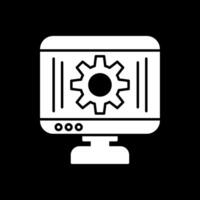 Monitor Glyph Inverted Icon vector