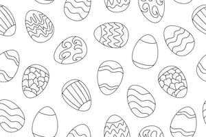 Seamless pattern of egg icons with an ornament for decorating the Easter holidays. illustration vector