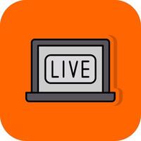 Live Filled Orange background Icon vector