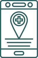 Health Clinic Line Gradient Round Corner Icon vector