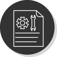 Technical Support Line Grey Circle Icon vector