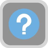 Question Flat Round Corner Icon vector