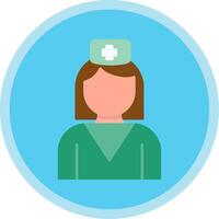 Nurse Flat Multi Circle Icon vector