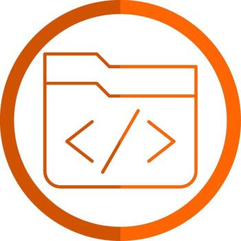 Coding Line Orange Circle Icon vector
