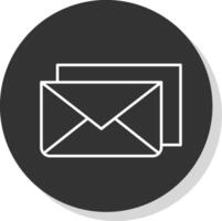 Email Line Grey Circle Icon vector