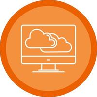 Cloud Line Multi Circle Icon vector