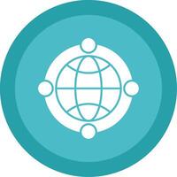 Globe Glyph Multi Circle Icon vector