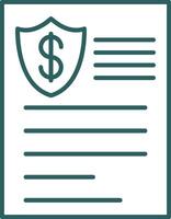 Insurance Line Gradient Round Corner Icon vector