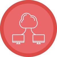 Cloud Computing Line Multi Circle Icon vector
