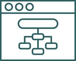 Browser Line Gradient Round Corner Icon vector